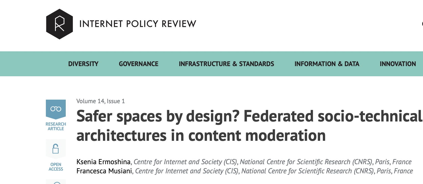Safer spaces by design? Federated socio-technical architectures in content moderation